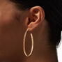 Gold-tone Twisted Rope 60MM Hoop Earrings,