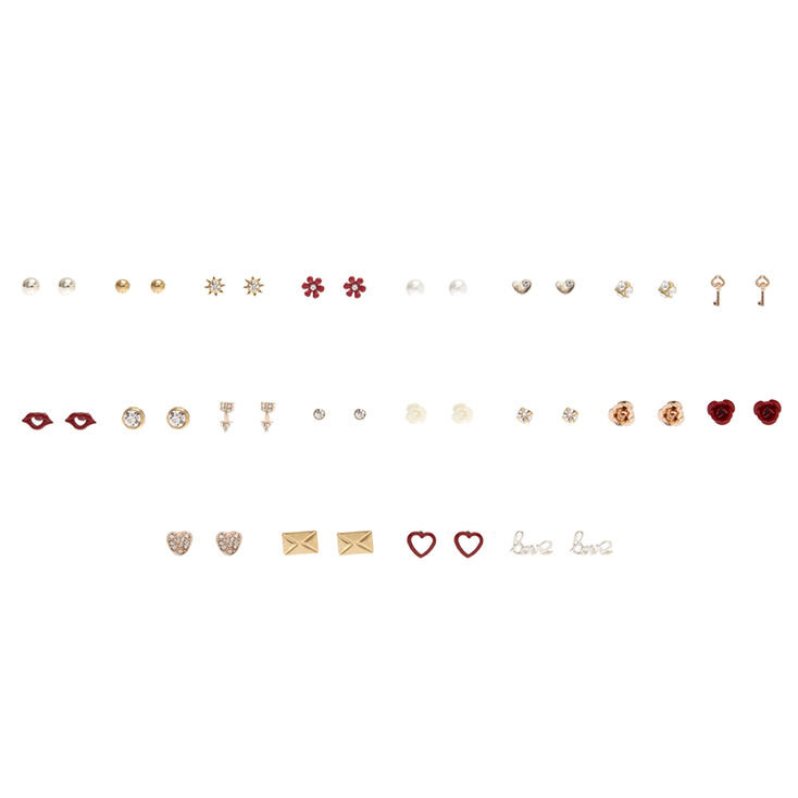 Lots of Love Stud Earrings Set of 20,