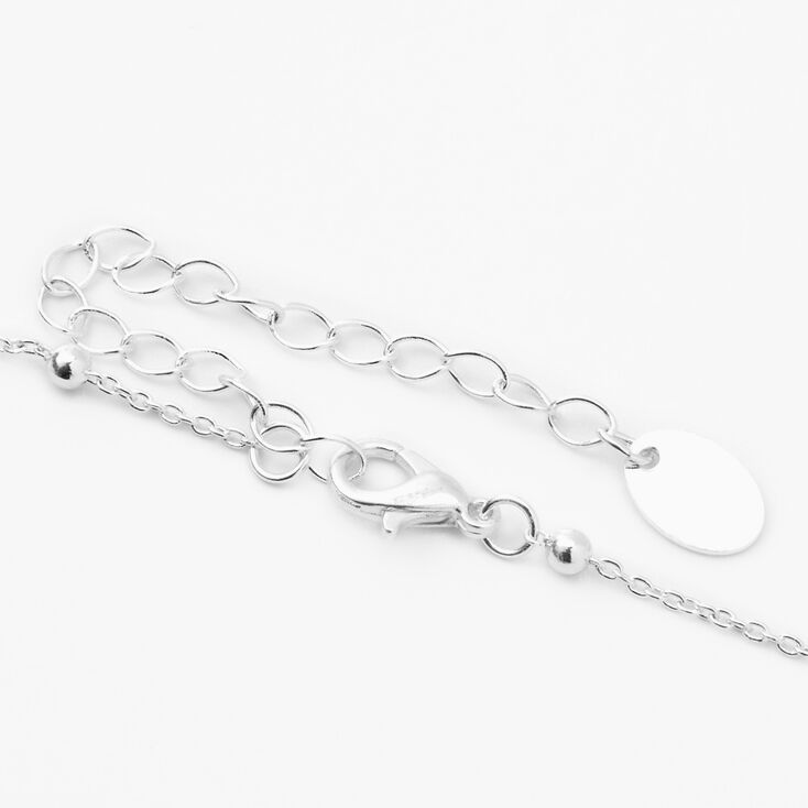 Silver Initial Rectangle Mood Pendant Necklace - J,