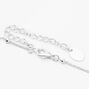 Silver Initial Rectangle Mood Pendant Necklace - J,