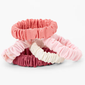 Pink Ribbed Knit Mini Hair Scrunchies - 5 Pack,
