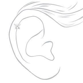 Sterling Silver Bio Flex Crystal Butterfly Cartilage Studs &#40;3 Pack&#41;,