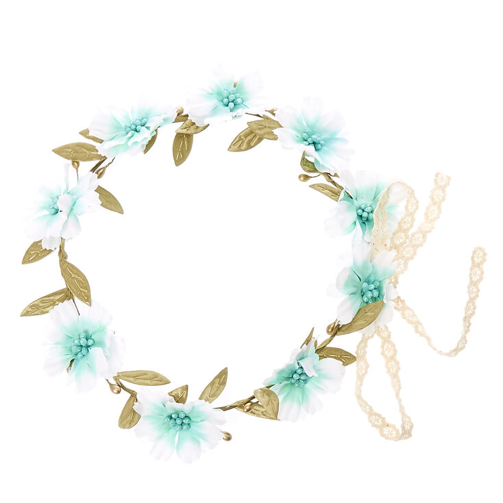 Mint Crochet Flower Crown,