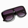 Faded Purple Lens Black Shield Sunglasses,