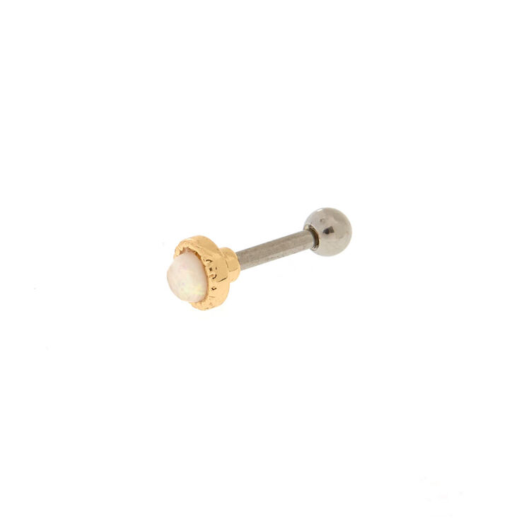 Opal Stone Gold Tragus Earring,