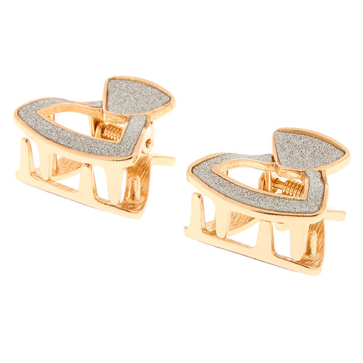 Geometric Glitter Hair Claws - Gold, 2 pack,