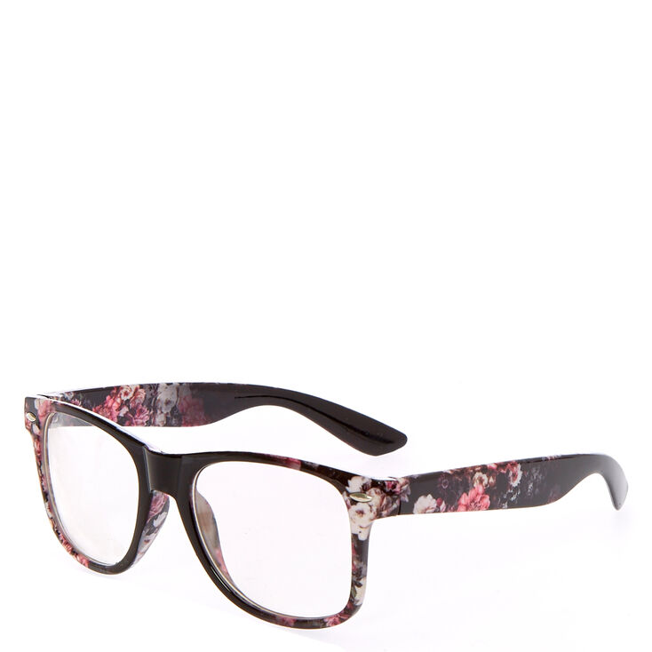 floral print round black