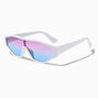 White Frame Ombre Lens Shield Sunglasses,