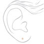 Rose Gold Cubic Zirconia Square Stud Earrings - 3MM,