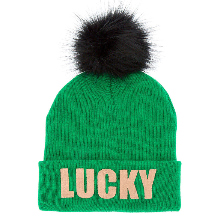 Lucky Pom Pom Beanie - Green,