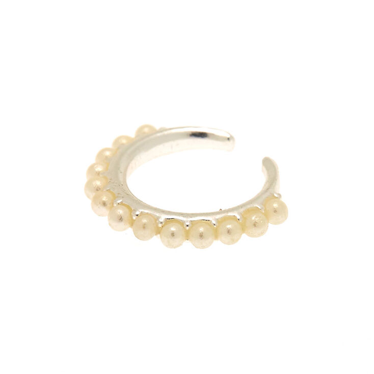 Sterling Silver Pearl Ear Cuff,