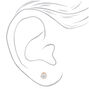 Gold Titanium Cubic Zirconia Round Stud Earrings - 5MM,