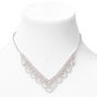 Silver Glass Rhinestone Round Scalloped Jewelry Set - 2 Pack,