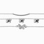 Silver Filigree Butterfly Choker Necklaces - 3 Pack,