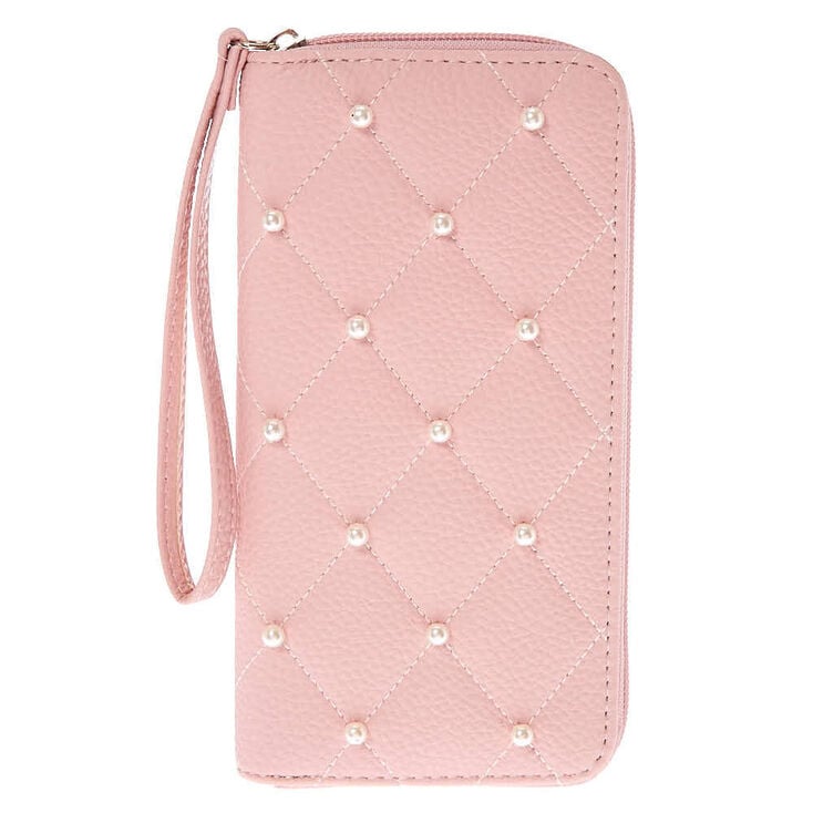 Quilted Pearl Wristlet - Pink,
