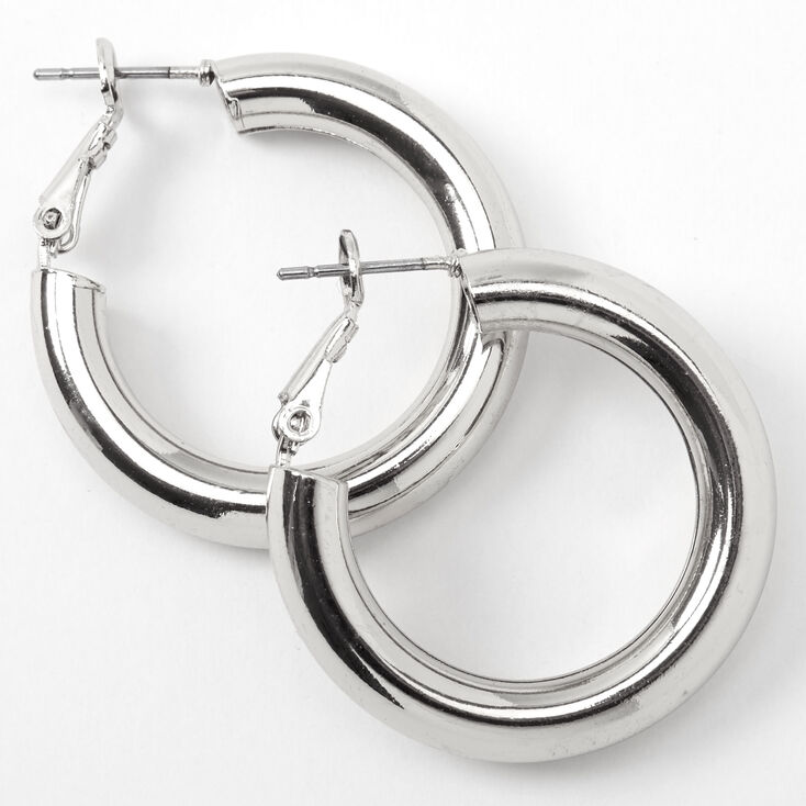 prouds silver hoop earrings