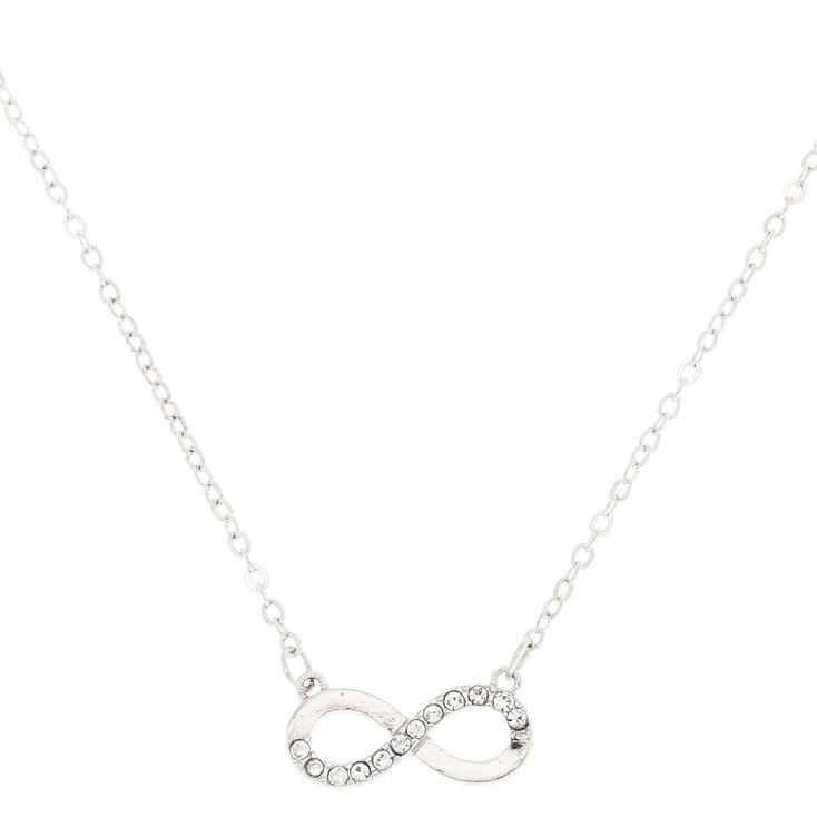 Silver Embellished Infinity Pendant Necklace,