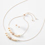 Rose Gold Faux Pearl Jewelry Set - 3 Pack,