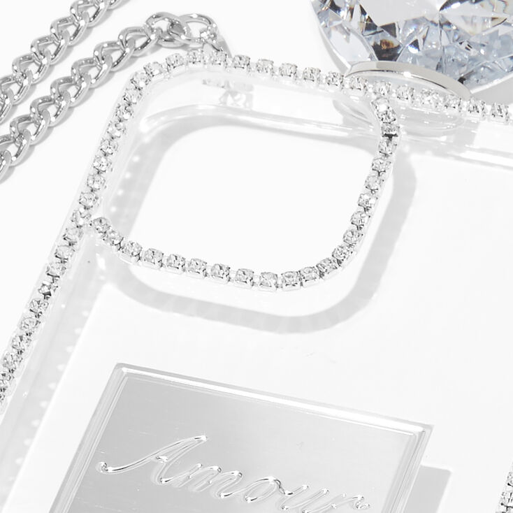 Bling Perfume Bottle Phone Case With Chain - Fits iPhone 13 Pro Max,