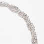 Silver Braided Crystal Statement Headband,