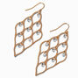 Gold-tone Cubic Zirconia Diamond Waterfall 2.5&quot; Drop Earrings,