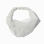 Silver Rhinestone &amp; Pearl Multi-Row Hair Barette,