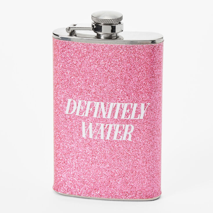 Definitely Water Pink Glitter Flask,