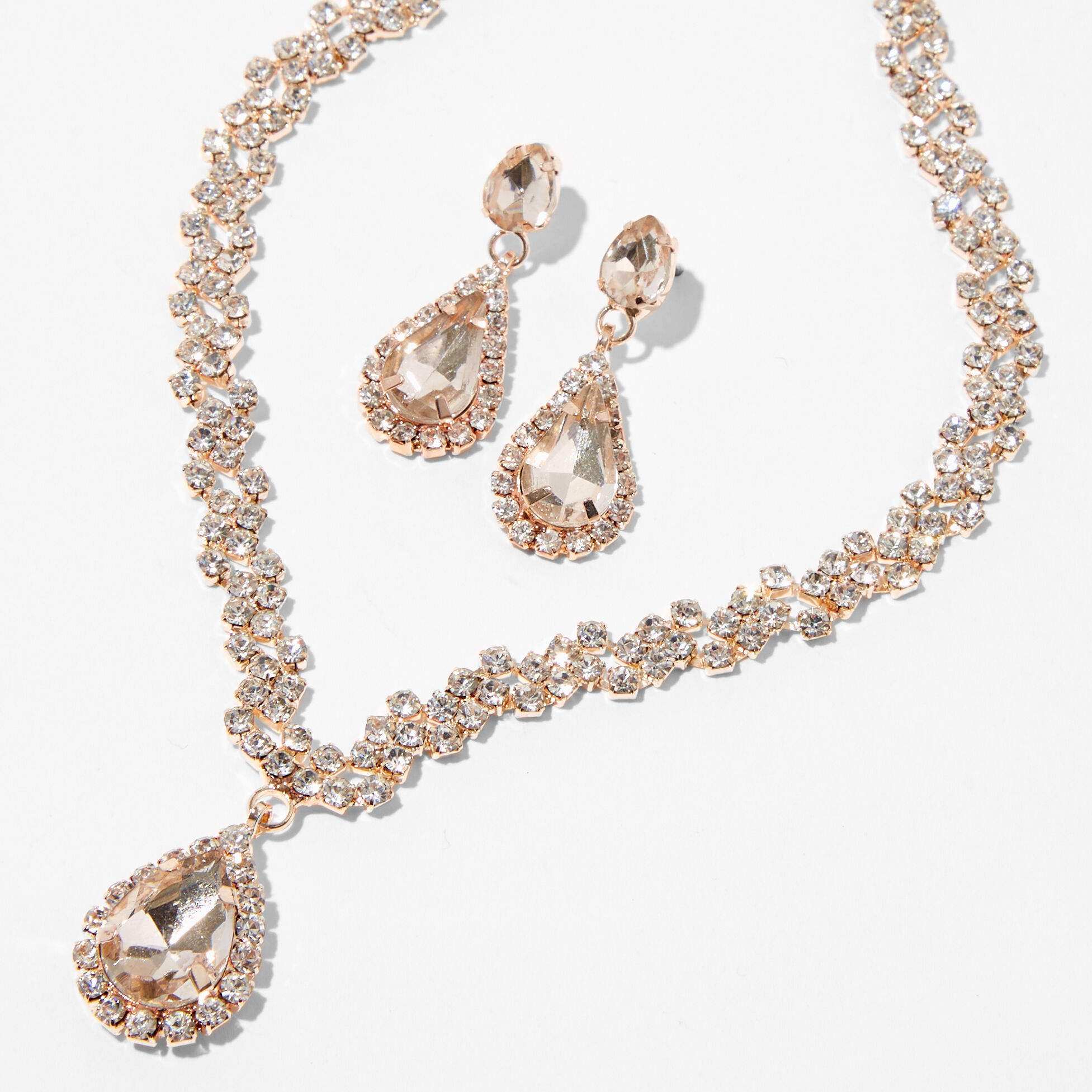 Rose gold sales jewelry set