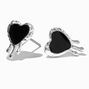 Black Drippy Heart Stud Earrings,