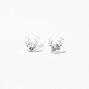 Sterling Silver Christas Crystal Reindeer Stud Earrings,