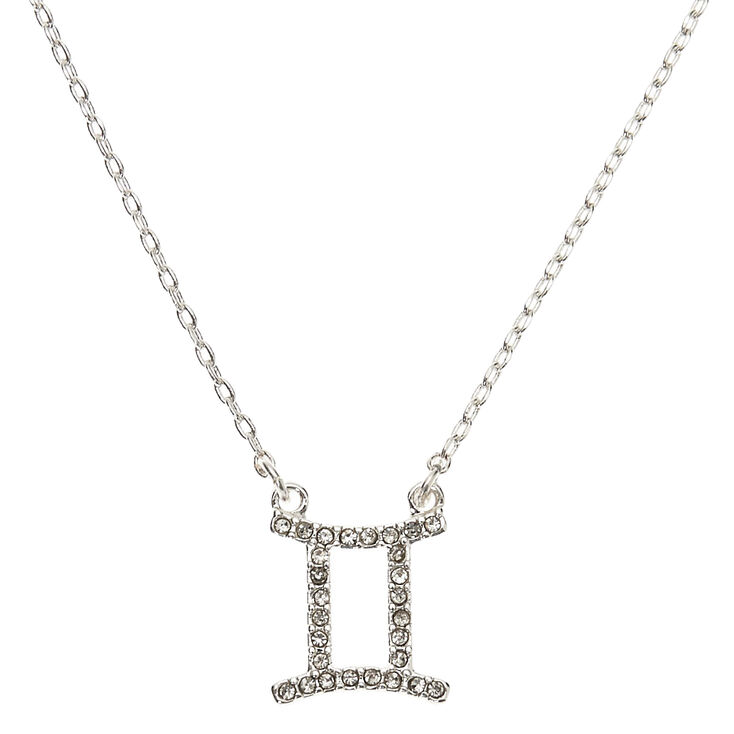 Silver Zodiac Pendant Necklace - Gemini,