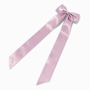 Lavender Satin Long Tail Hair Bow Clip,