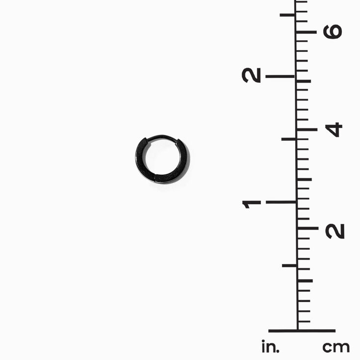 Icing Select Black Titanium 7MM Mini Hoop Earrings,