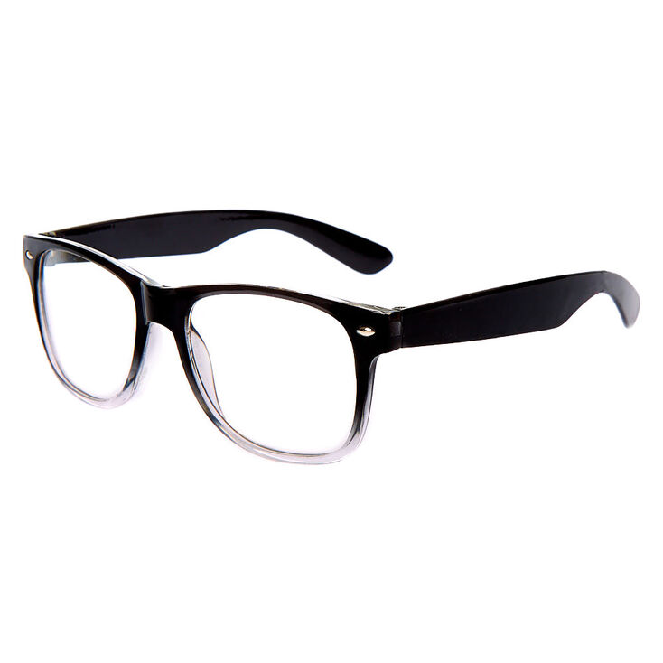 Ombre Retro Clear Lens Frames - Black,
