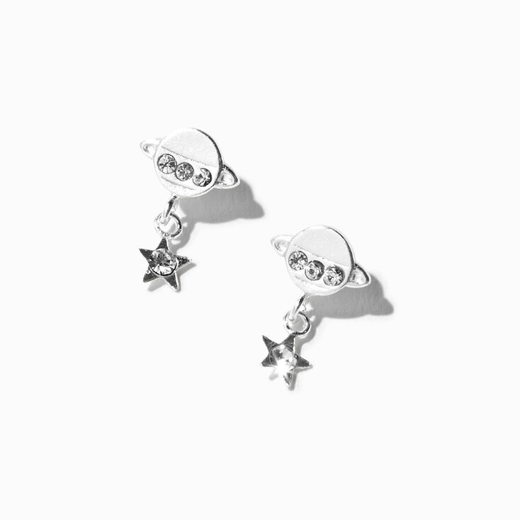 Silver Love Heart Chain Ear Cuff,