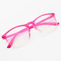 Blue Light Reducing Retro Ombre Clear Lens Frames - Neon Pink,