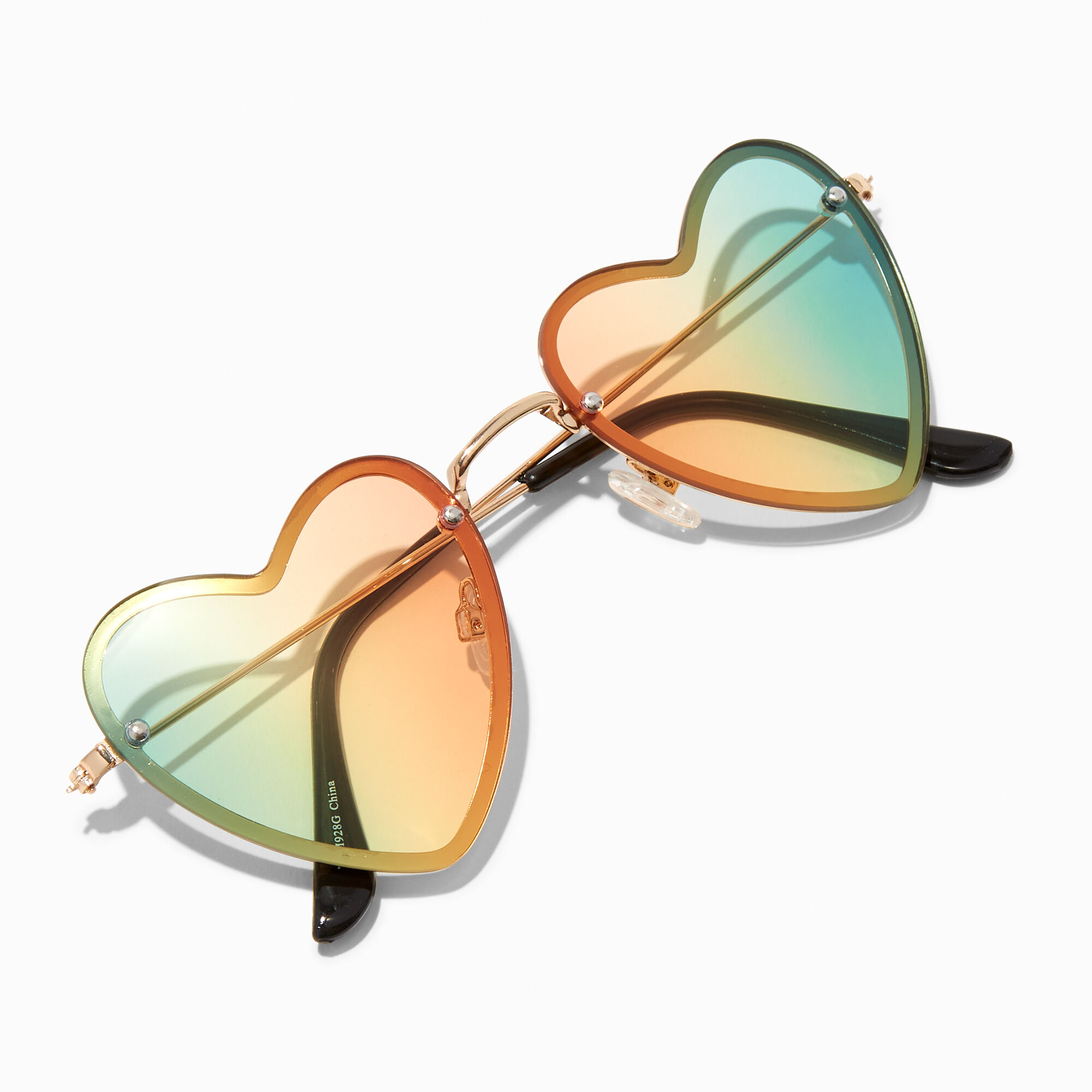 Heart Shaped Faded Rainbow Lens Sunglasses