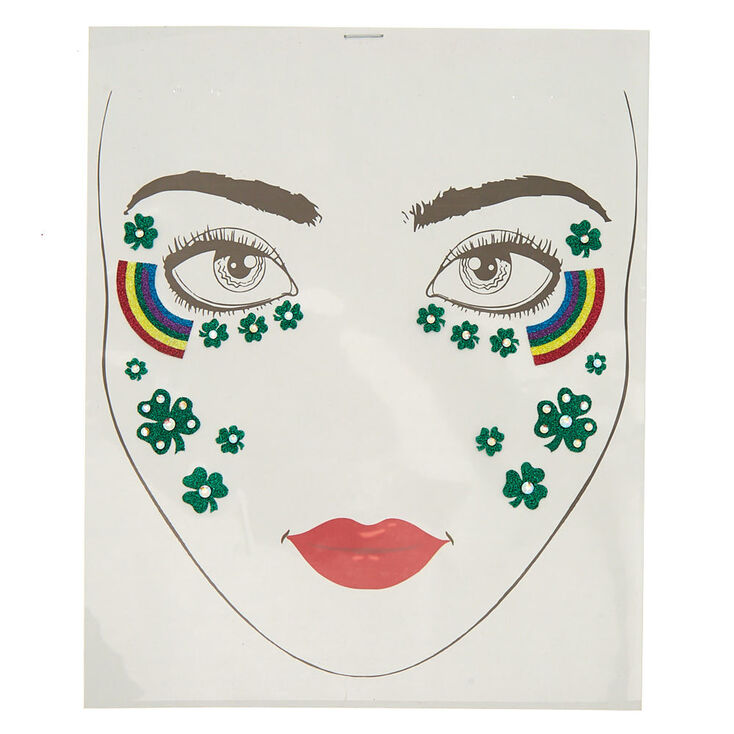 Lucky Rainbow Glitter Face Stickers,
