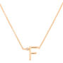 Gold Stone Initial Pendant Necklace - F,