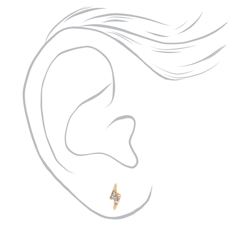 Gold-tone Celestial Stud Earring Stackables Set - 3 Pack,