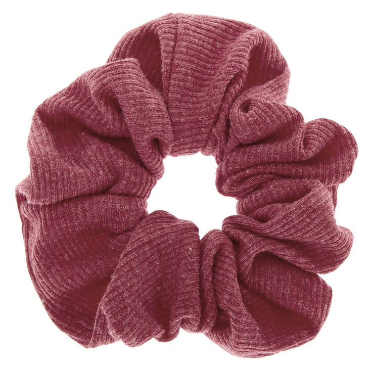 Medium Ribbed Hair Scrunchie - Burgundy,