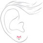 Sterling Silver Fox Stud Earrings - Pink,