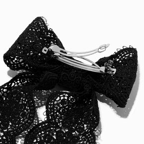 Black Crochet Large Bow Hair Clip,