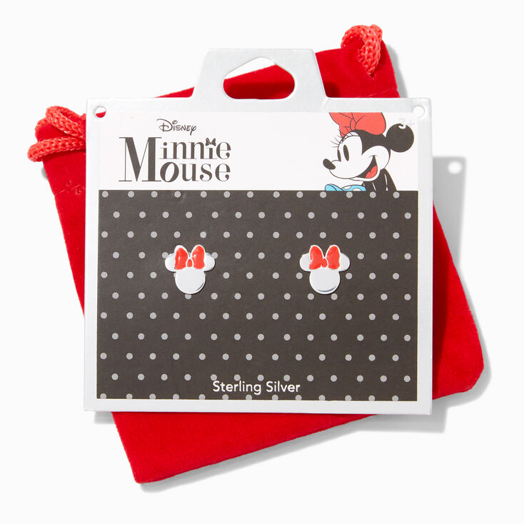 &copy;Disney Minnie Mouse Bow Sterling Silver Stud Earrings,