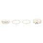 Silver Chevron Midi Rings - 4 Pack,