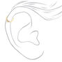Gold Sterling Silver Triple Crystal Helix Hoop Earring,