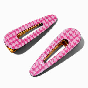 Mean Girls&trade; x ICING Pink Houndstooth Snap Hair Clips - 2 Pack,