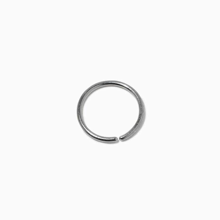 Silver-tone Stainless Steel Mixed 20G Nose Hoops - 3 Pack,