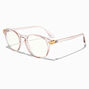 Solar Blue Light Reducing Translucent Pink Round Retro Clear Lens Frames,