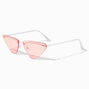 Pink &amp; White Geometric Triangle Sunglasses,